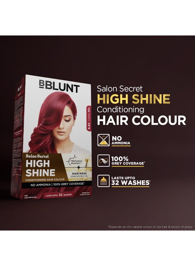 بي بلانت صبغة شعر بي بلانت صالون سيكريت عالية اللمعان مع تقنية مالي ببتيد بوند تيك™ للحد من التقصف | أحمر كرزي - 6.62 | خالية من الأمونيا، تغطية كاملة للشعر الأبيض | لون دائم يدوم طويلاً | صالون منزلي 130 غرام - Image 2